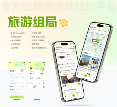 组局付费进群论坛社群旅游搭子系统小程序【单前端代码】适合二开