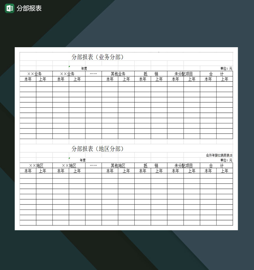 公司商店店铺分布业务报表Excel模板