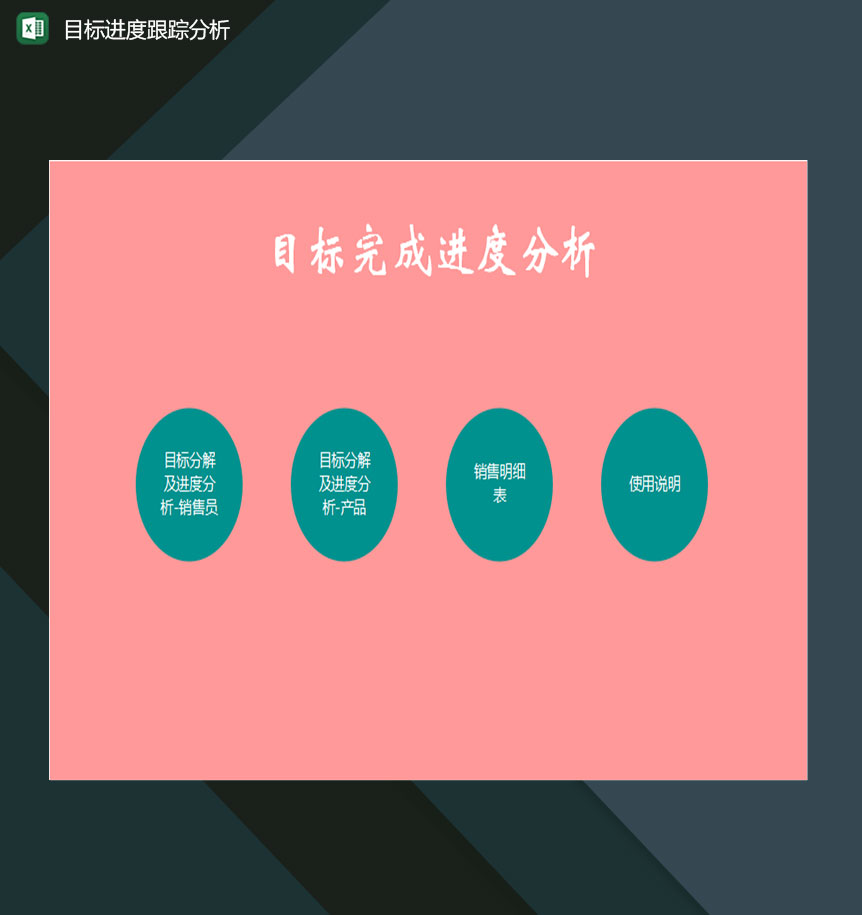工作目标进度跟踪与分析图表Excel模板