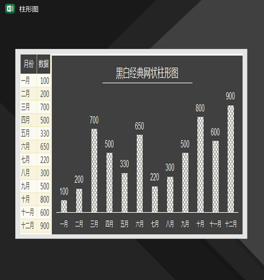数据分析柱形图Excel模板