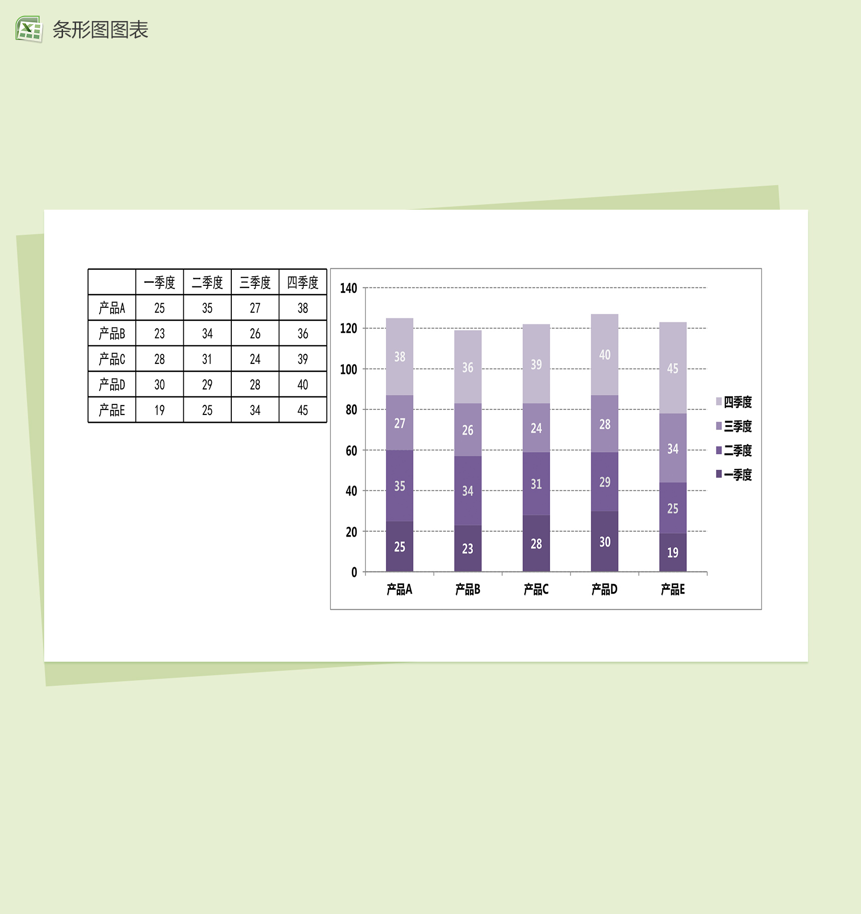 紫色柱形图可视化数据分析excel图表模板-1
