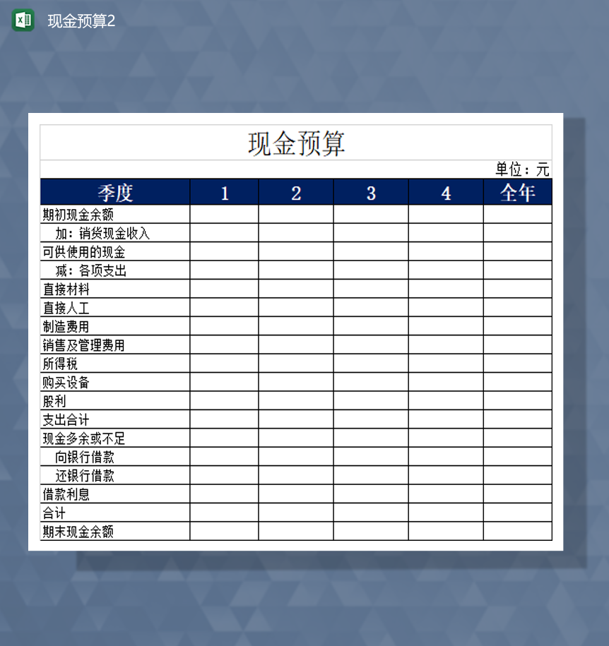 公司管理费用年度财务报表财务预算Excel模板