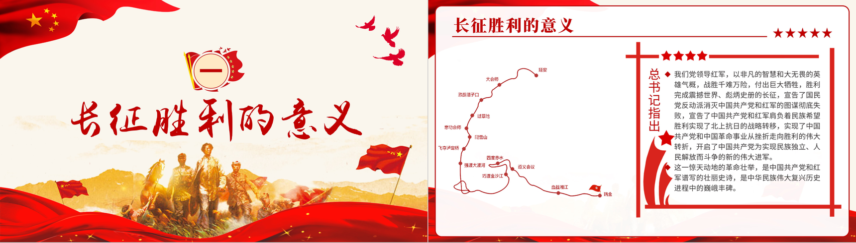 弘扬长征精神主题班会纪念长征胜利专题讲座学习心得PPT模板-3