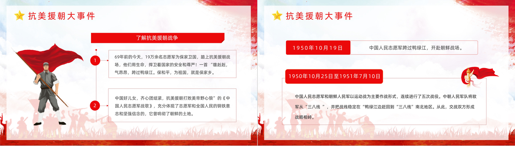 党政风长津湖战役抗美援朝纪念日铭记历史爱国主题教育讲座PPT模板-6
