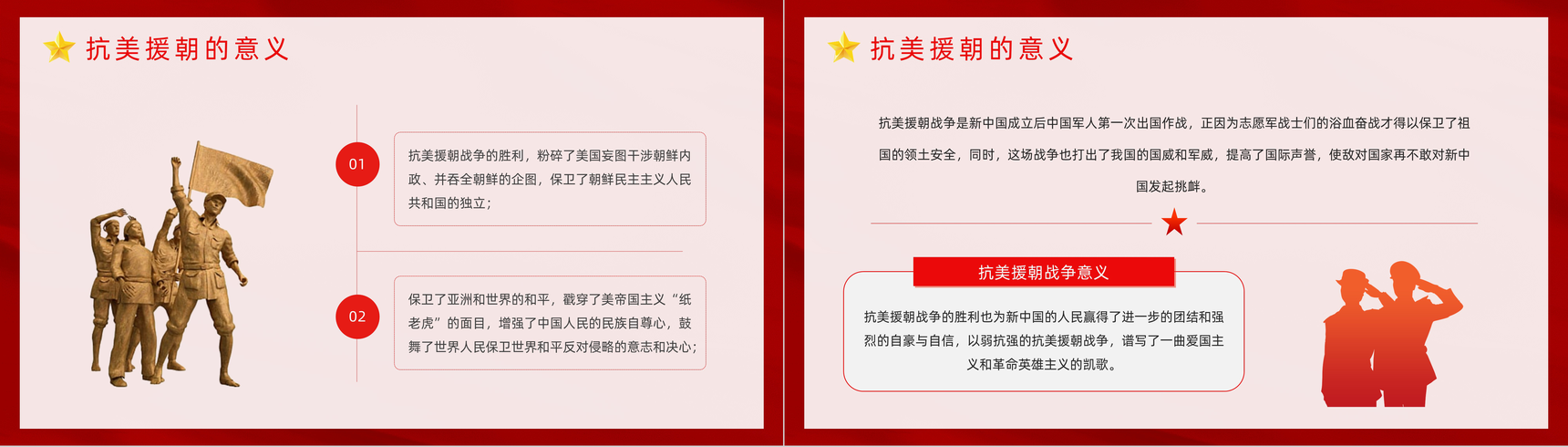 纪念中国人民志愿军抗美援朝出国作战胜利光辉的篇章不朽的丰碑主题讲座通用PPT模板-6