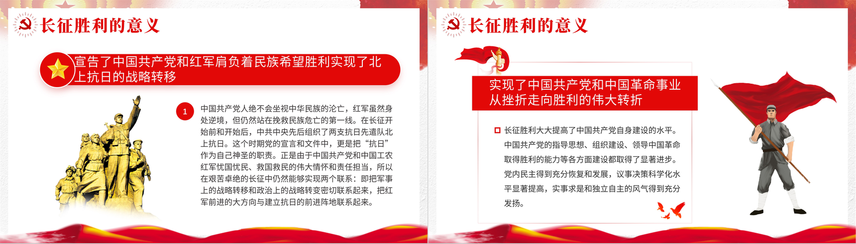 党政风红军长征胜利纪念月宣传教育讲座长征精神学习主题班会PPT模板-15