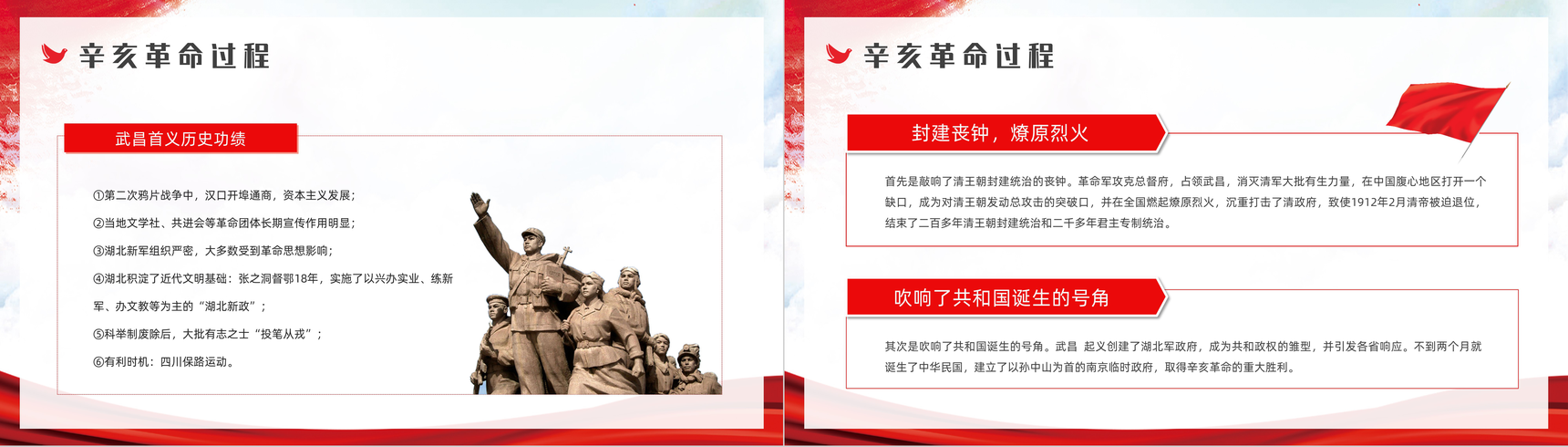唯美中国辛亥革命110周年纪念日介绍中小学生历史知识学习培训PPT模板-6