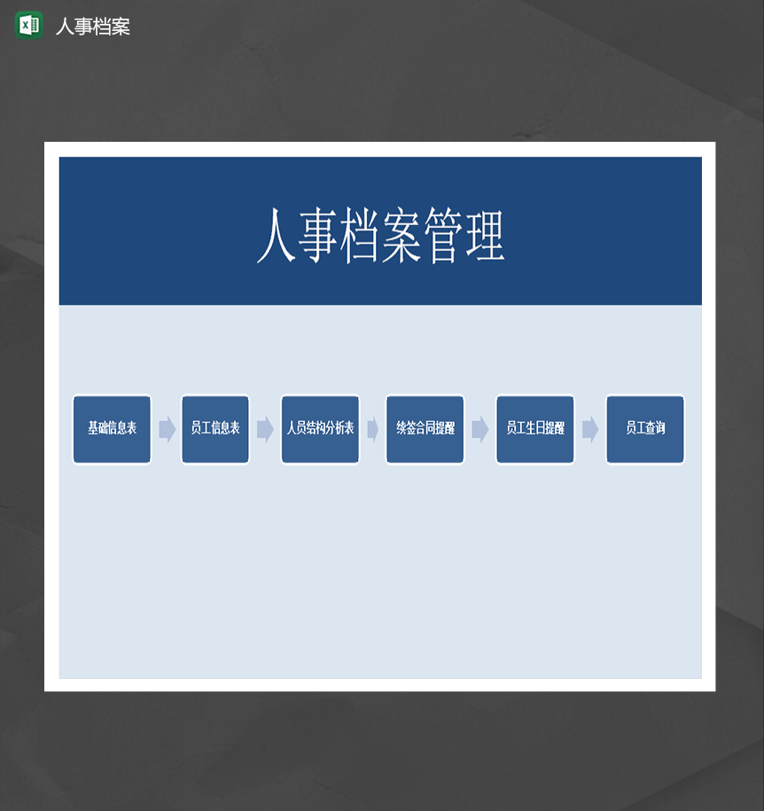 人事部员工信息档案登记表Excel模板