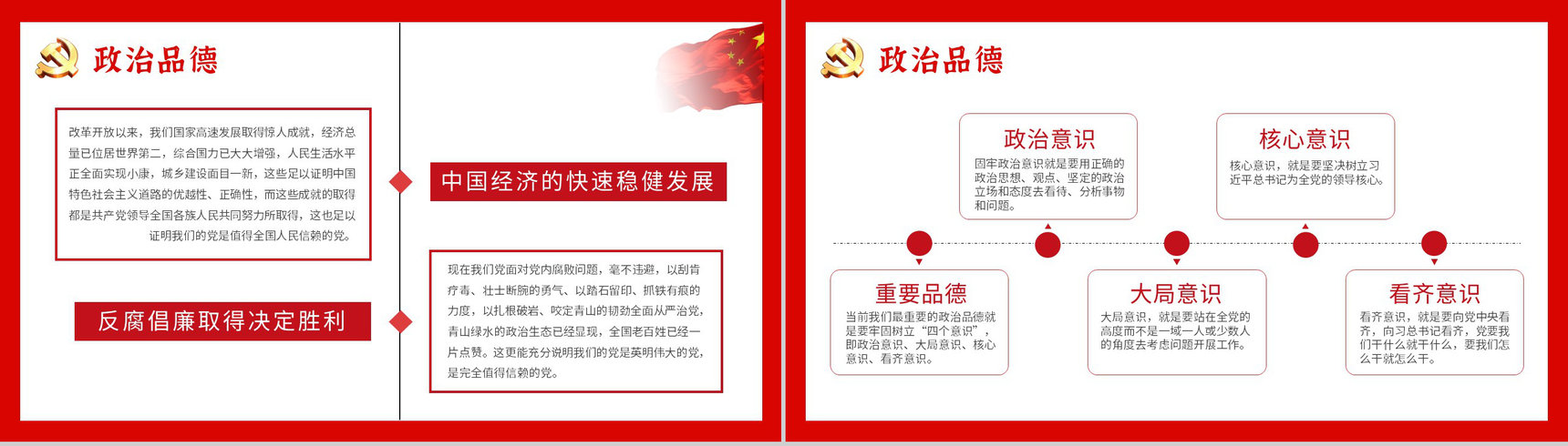 党员领导干部要立好四德教育党建活动主题班会党课学习心得体会PPT模板-4