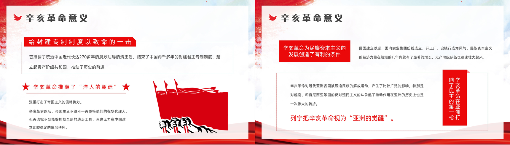 唯美中国辛亥革命110周年纪念日介绍中小学生历史知识学习培训PPT模板-10