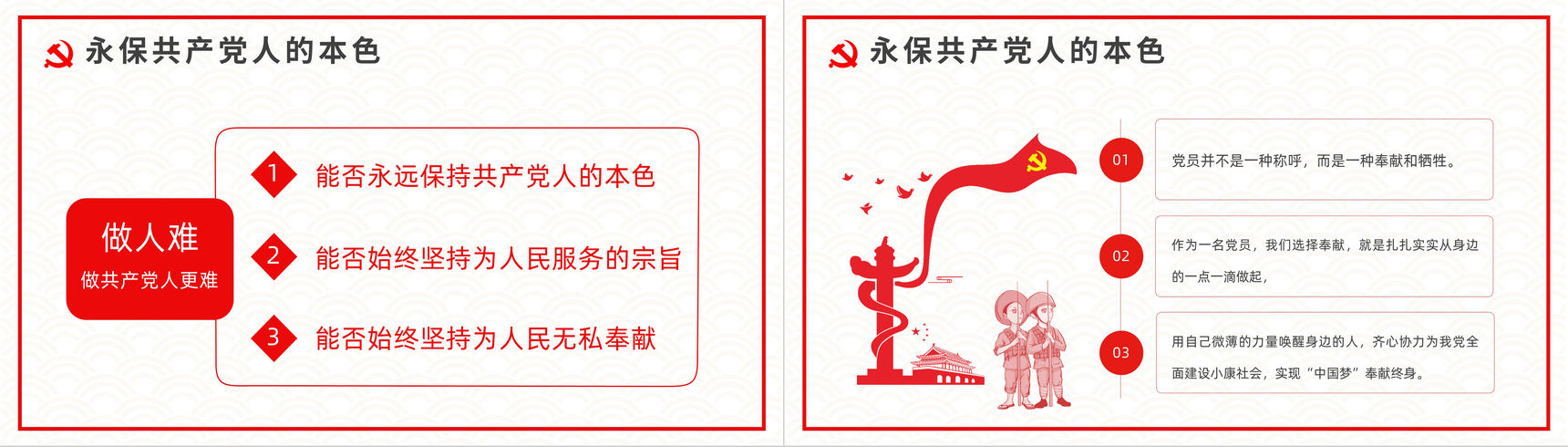 基层党政机关我是党员我奉献做新时代合格党员知识培训讲座PPT模板-9