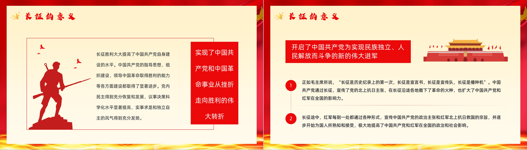 长征精神永放光芒庆祝长征胜利纪念党员爱国爱党专题讲座PPT模板-5