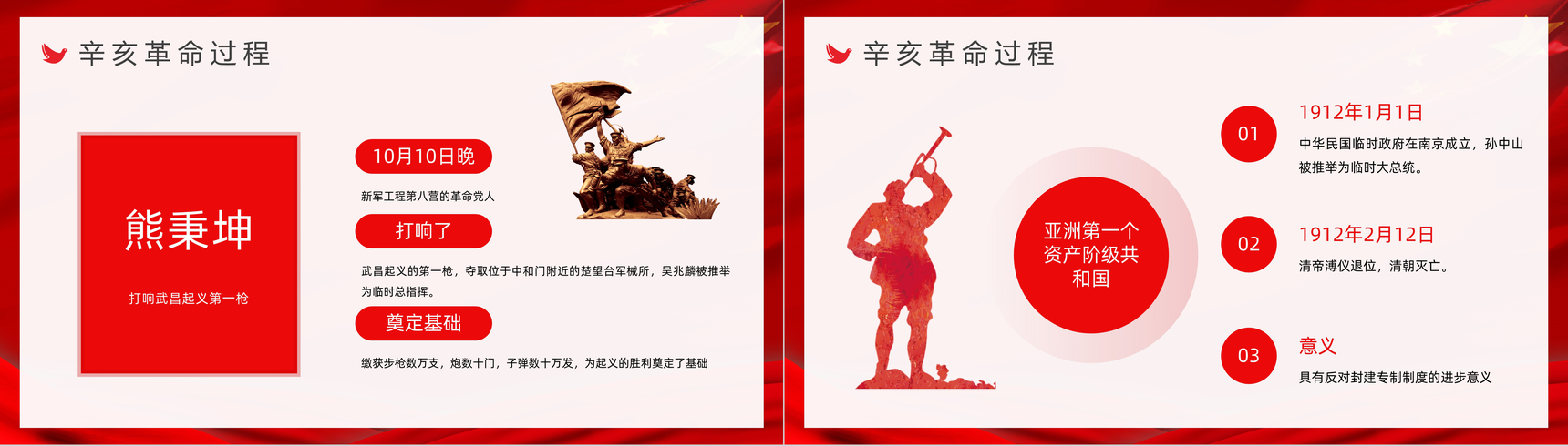 红色10月10日辛亥革命周年纪念主题活动宣传策划党政通用PPT模板-6