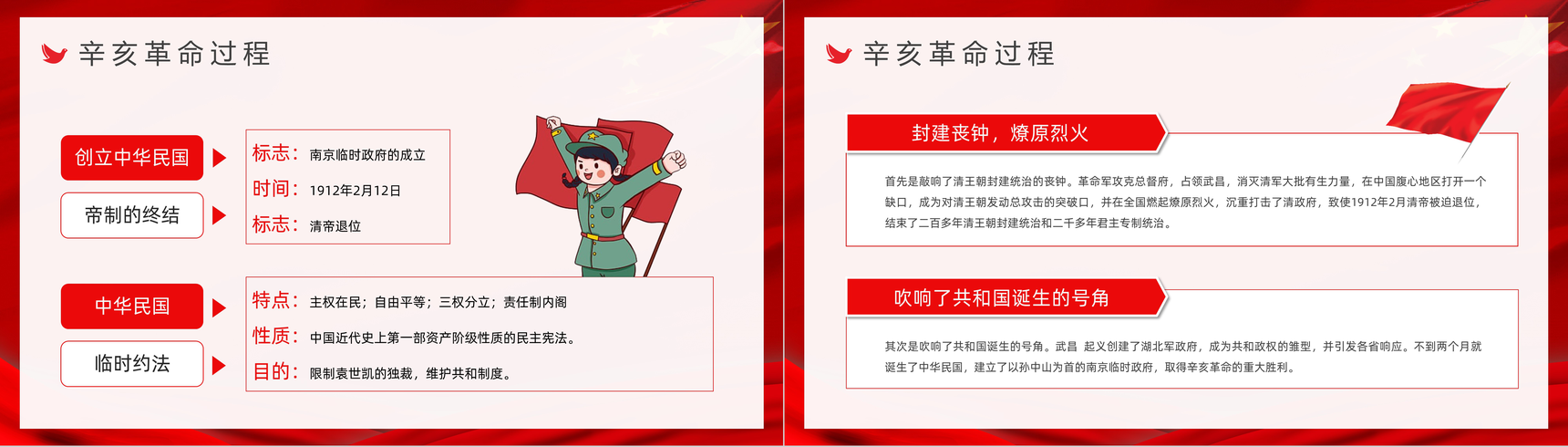 红色10月10日辛亥革命周年纪念主题活动宣传策划党政通用PPT模板-7