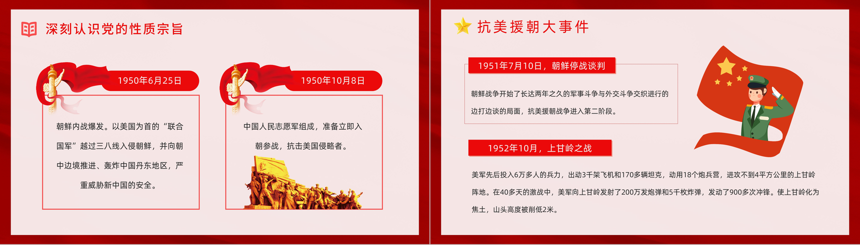 纪念中国人民志愿军抗美援朝出国作战胜利光辉的篇章不朽的丰碑主题讲座通用PPT模板-4