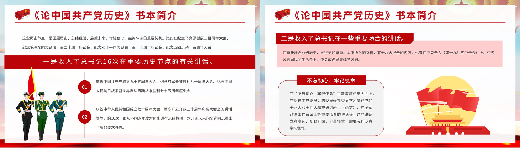 党史学习必读《论中国共产党历史》知识教育心得体会PPT模板-3
