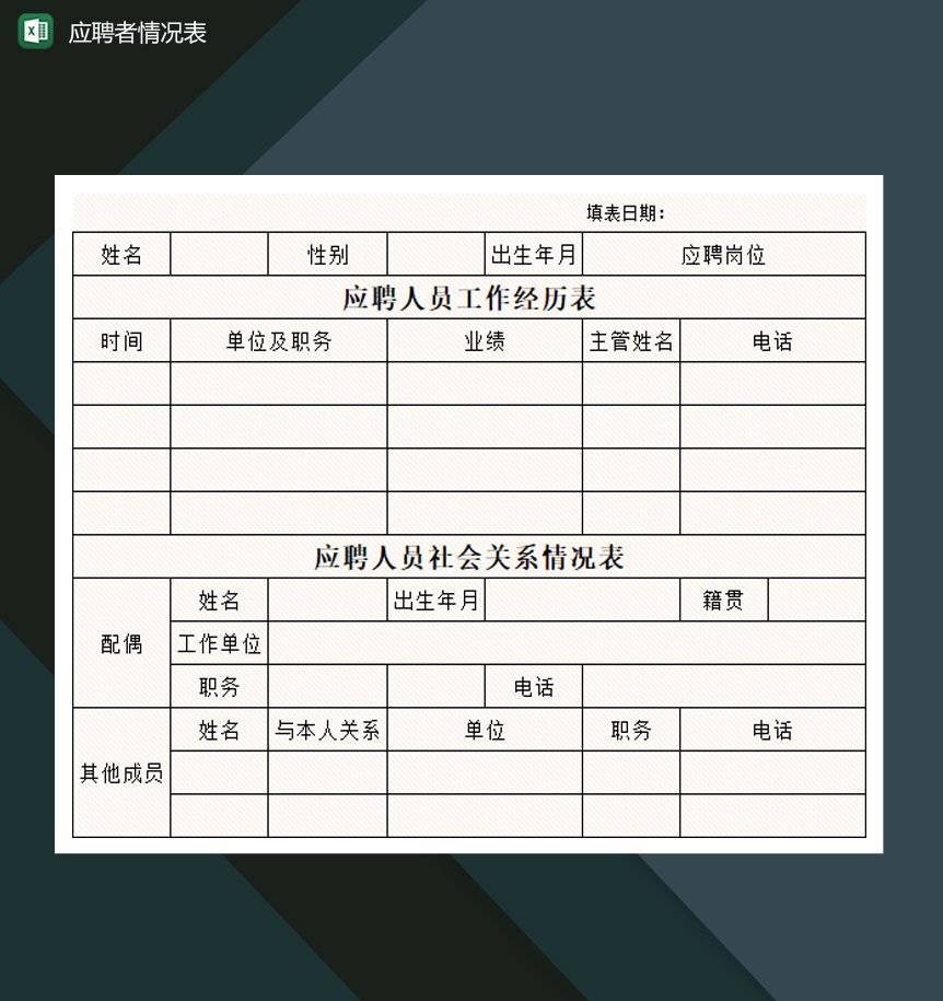 大小型公司应聘者情况表Excel模板