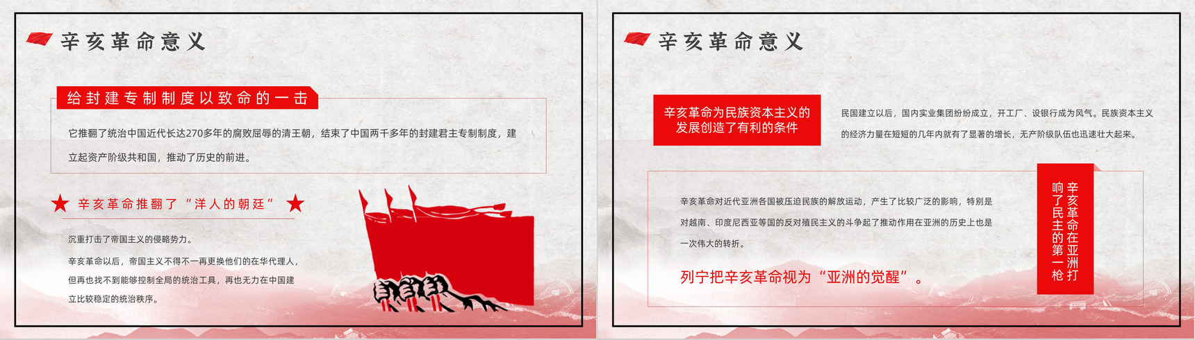 10月10日辛亥革命110周年纪念日活动宣传学校教育培训PPT模板-10