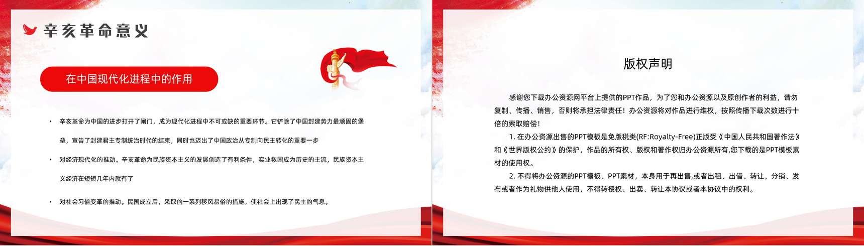 唯美中国辛亥革命110周年纪念日介绍中小学生历史知识学习培训PPT模板-11