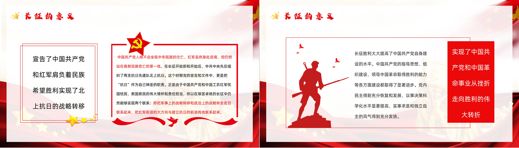 党政风庆祝长征胜利纪念日宣传活动党员干部爱国教育培训PPT模板-7