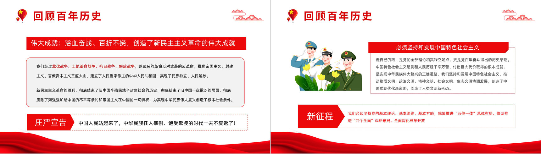 简约庆祝建党一百周年大会讲话精神解读百年知识学习教育培训PPT模板-6
