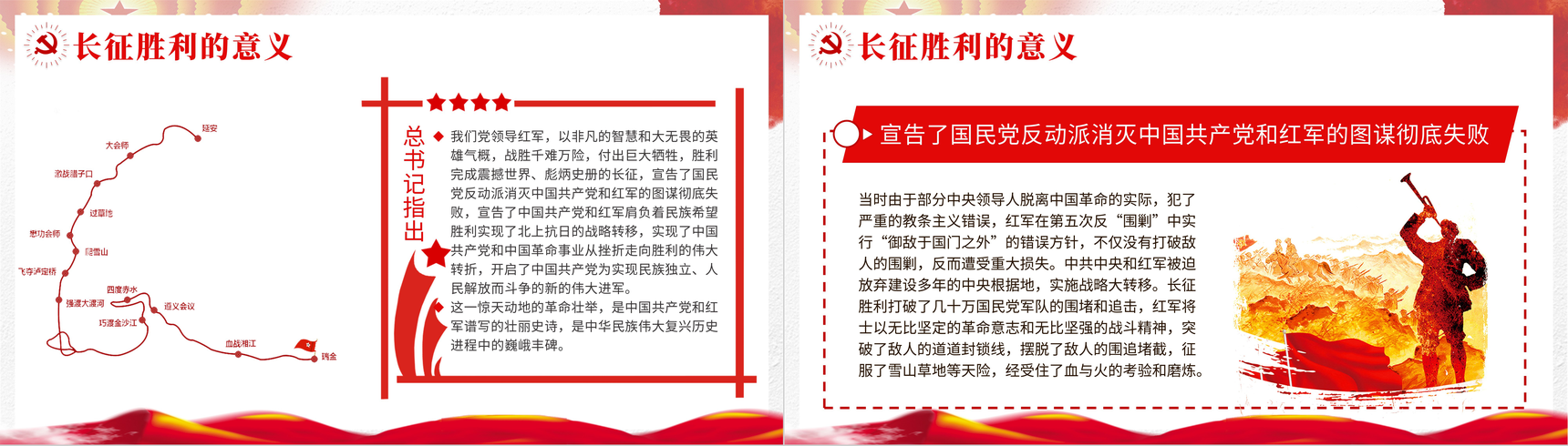 党政风红军长征胜利纪念月宣传教育讲座长征精神学习主题班会PPT模板-14