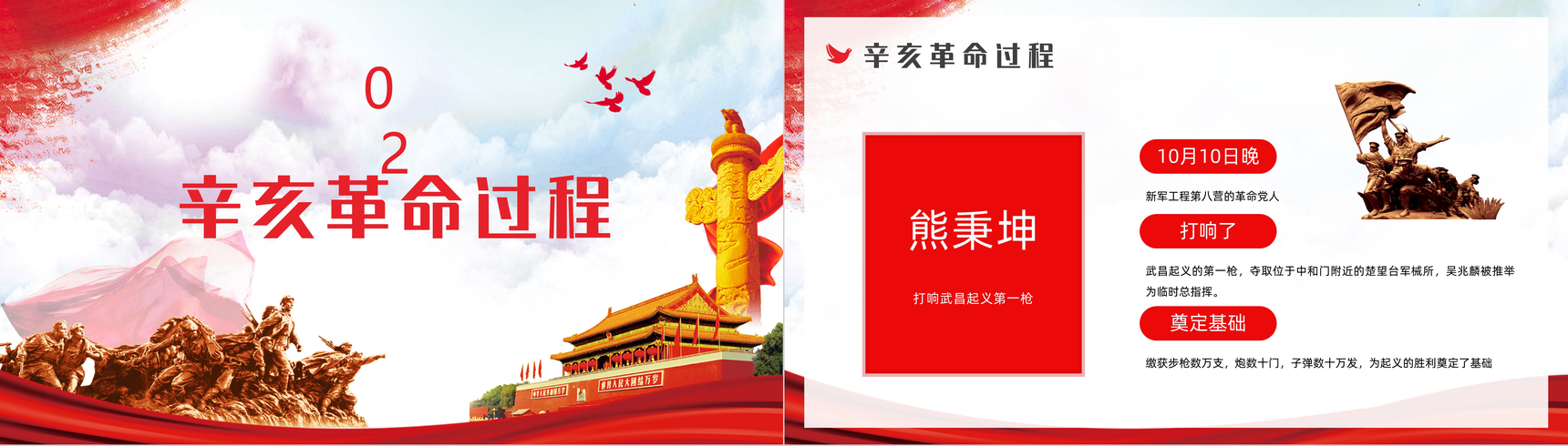 唯美中国辛亥革命110周年纪念日介绍中小学生历史知识学习培训PPT模板-5