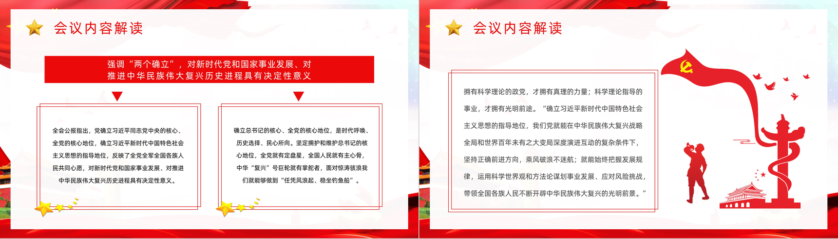 党政风十九届六中全会学习汇报党建知识培训PPT模板-6