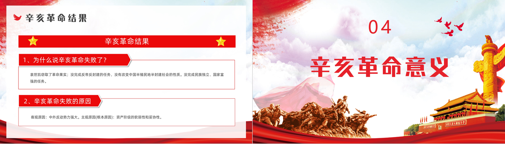 唯美中国辛亥革命110周年纪念日介绍中小学生历史知识学习培训PPT模板-9