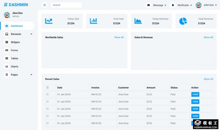bootstrap后台数据管理网页模板