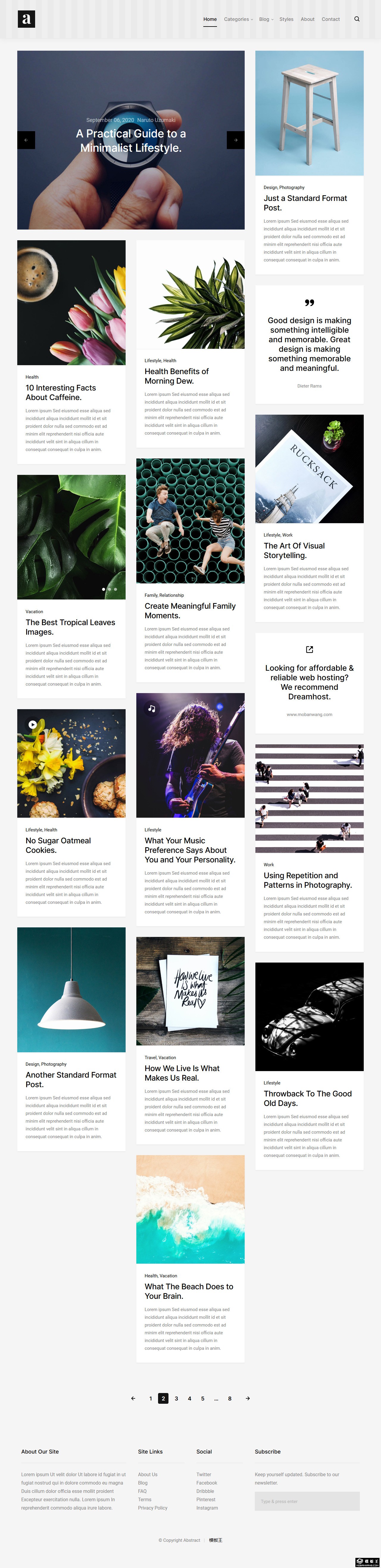 简约图文生活日志网站模板