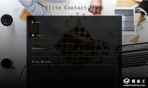 精英联络反馈表单网页模板