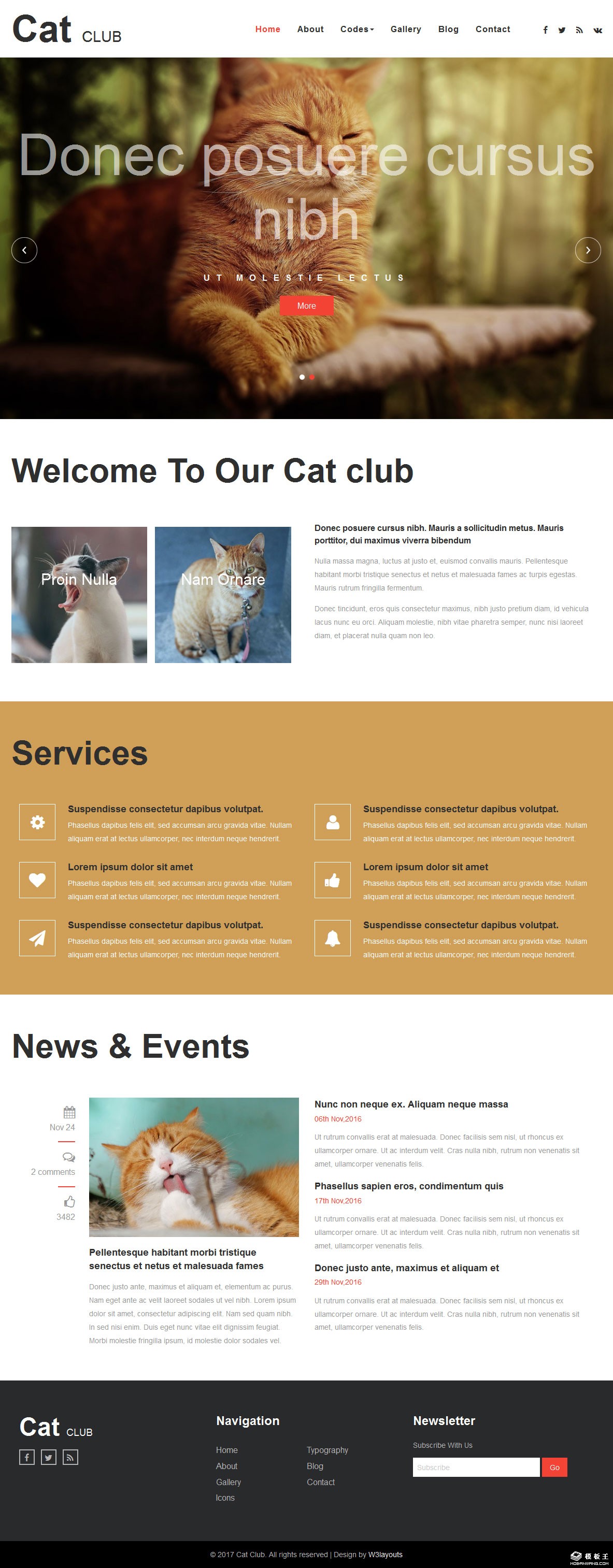 猫咪乐园响应式网页模板