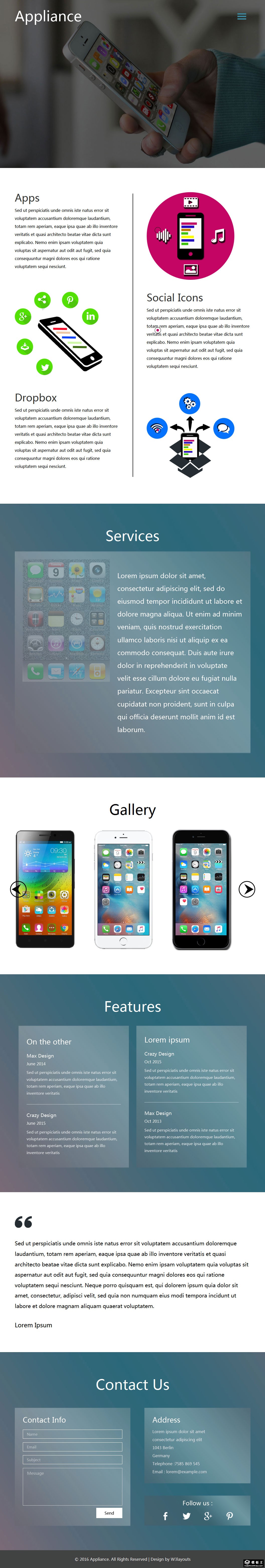 简洁APP介绍响应式网页模板