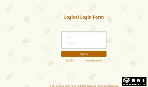 简洁逻辑登录表单网页模板