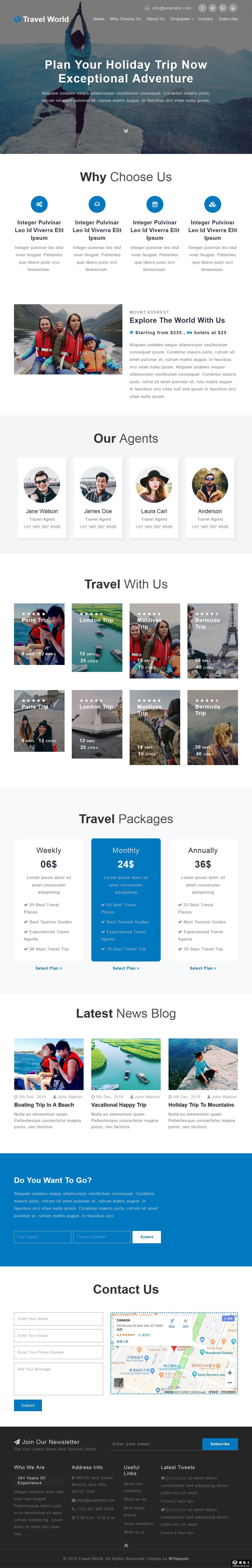 世界旅行计划响应式网页模板