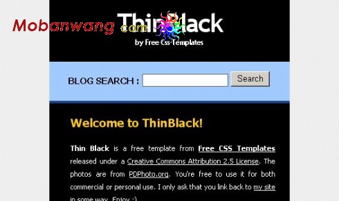 细黑BLOG网页模板