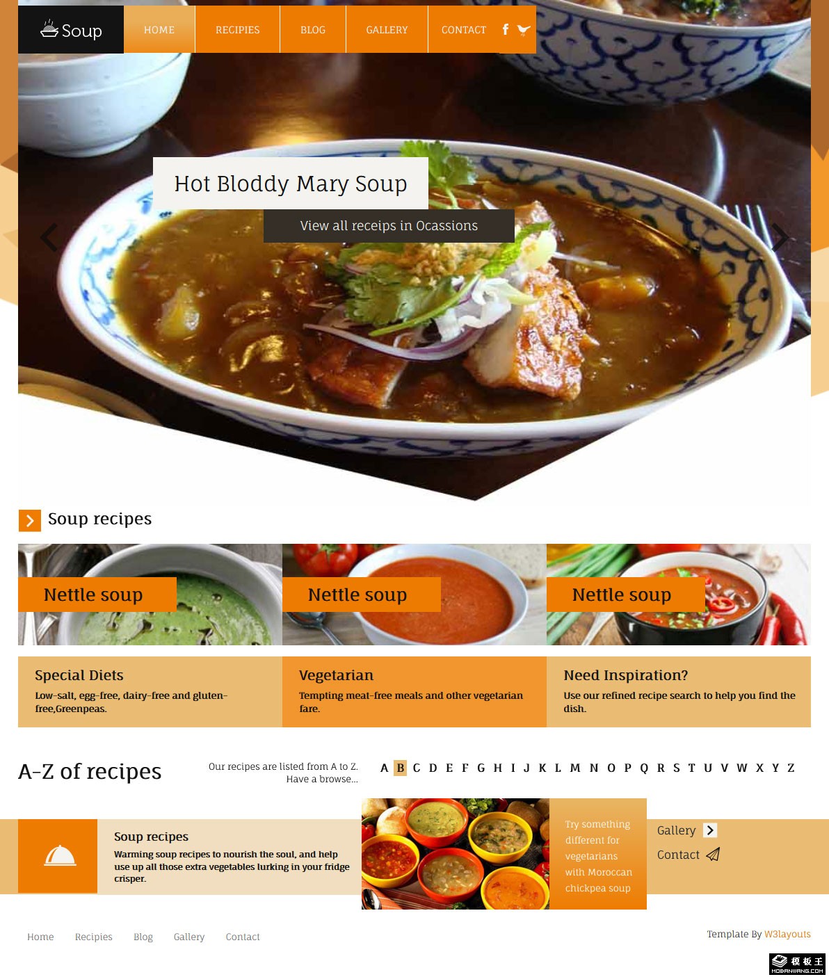 汤羹美食餐厅响应式网页模板
