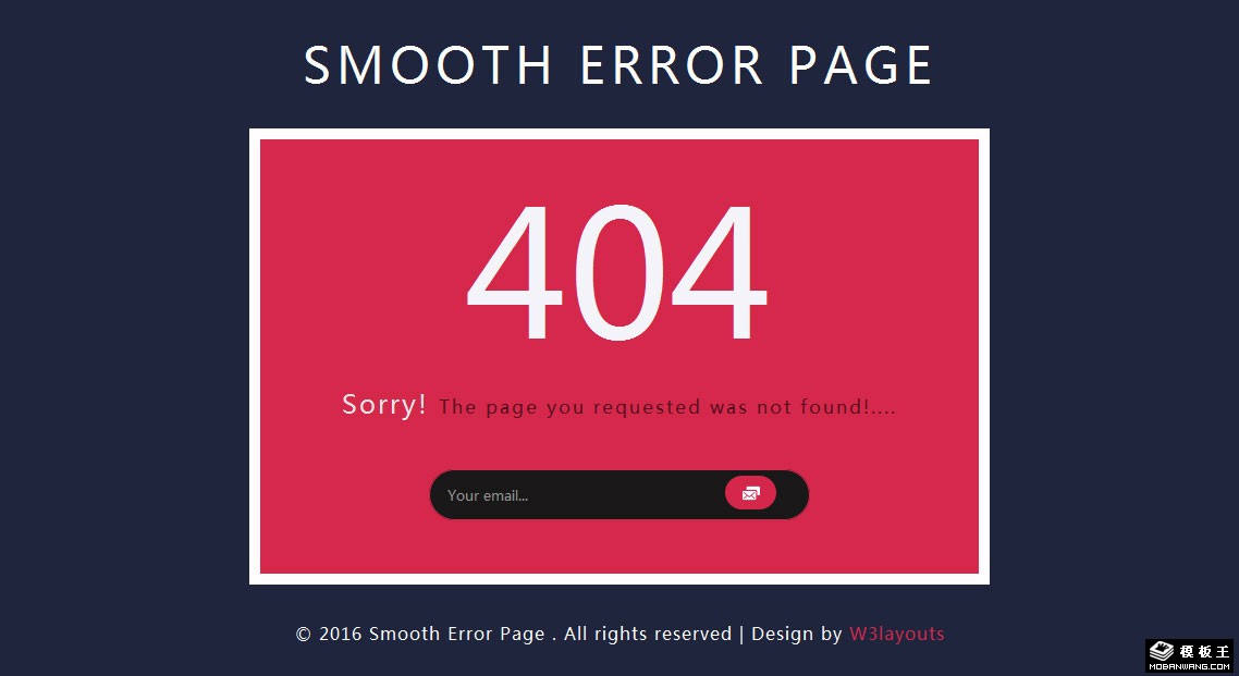 粉红404错误网页模板