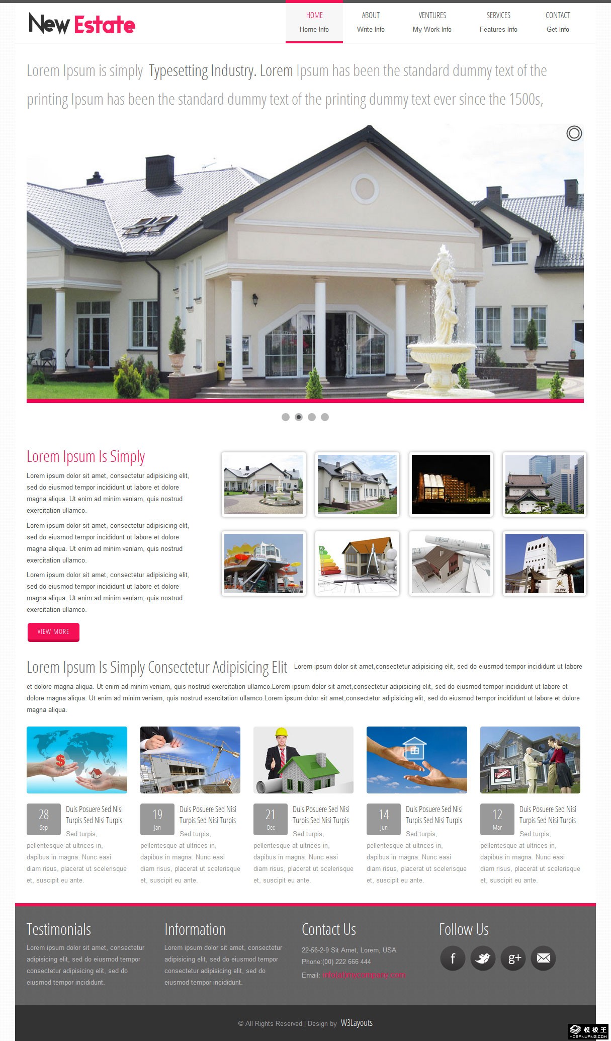 新房产建筑信息网页模板