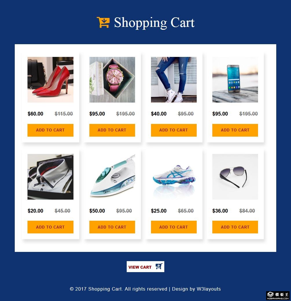 购物产品列表响应式网页模板