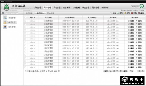 企业信息后台管理网页模板