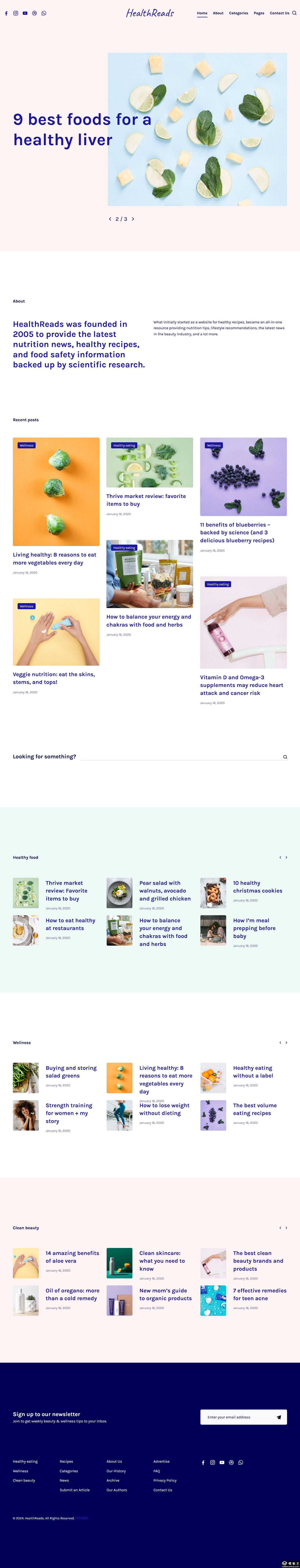 创意健康美容生活blog网站模板