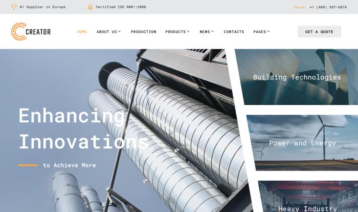 电力能源与重工业项目Bootstrap5网站模板