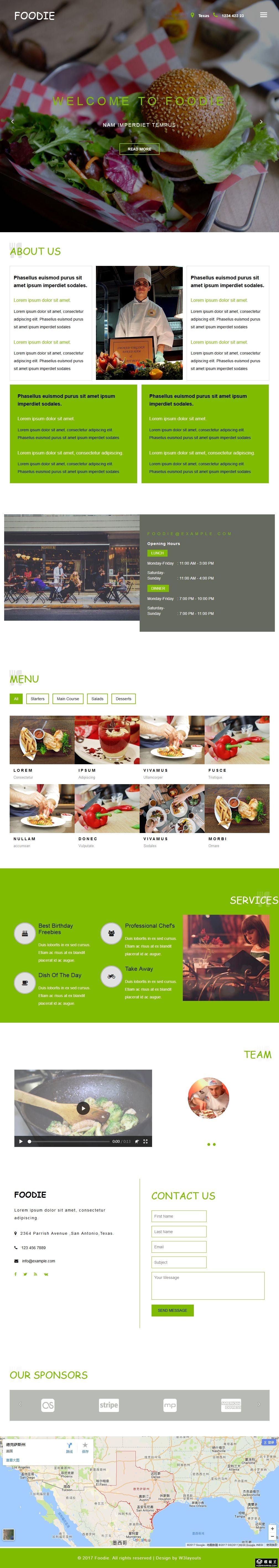 顶级厨师餐厅响应式网页模板