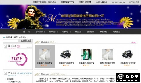 国际服饰贸易公司网页模板