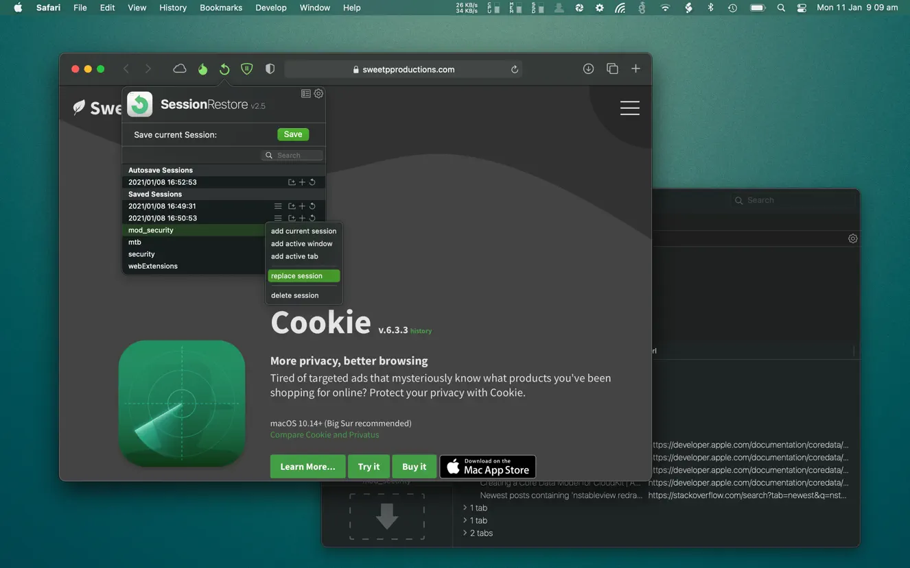 SessionRestore for Safari v2.7.4 选项卡保存浏览器会话插件
