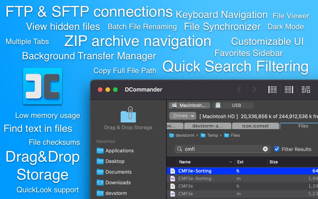 DCommander For Mac 3.9.7全能专业的文件管理器
