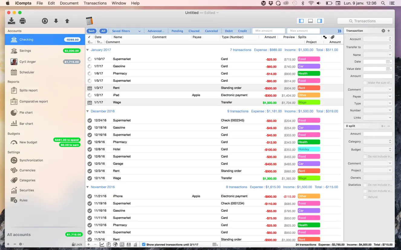 iCompta 6 For Mac v6.1.20 财务账目管理软件
