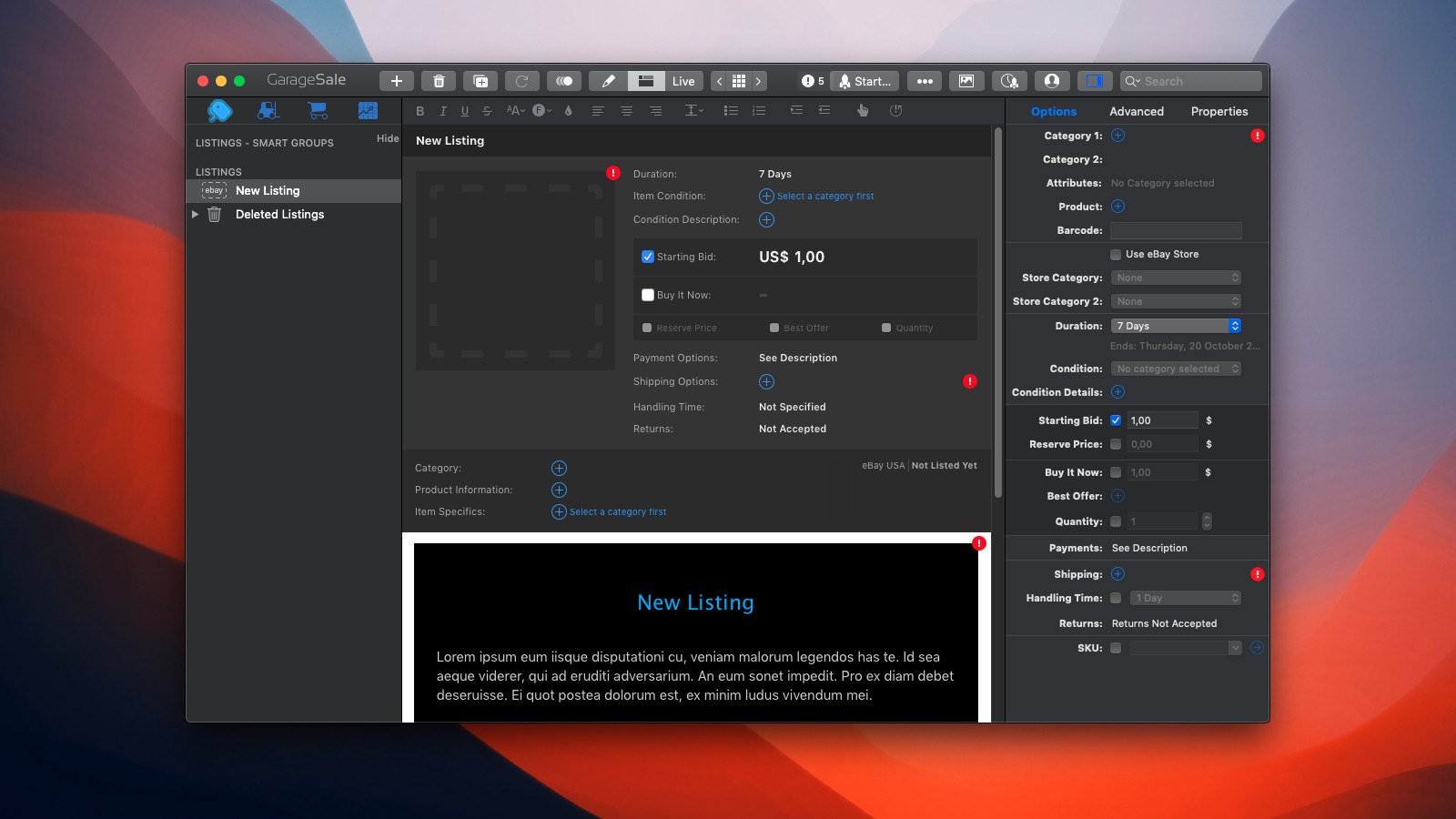GarageSale For Mac v9.9.1 eBay在线拍卖客户端